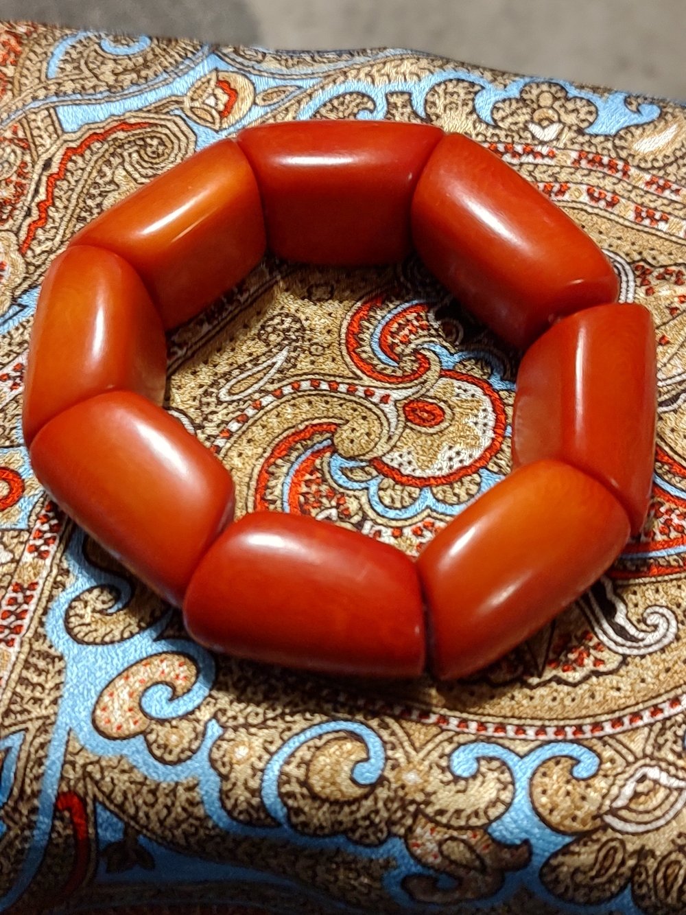 Vintage Red Beaded Stretch Bracelet - Women Jewelry